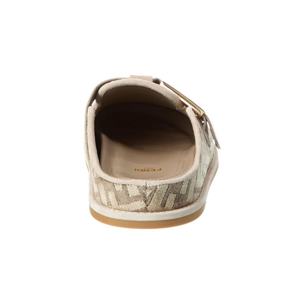 FENDI Feel FF Chenille & Suede Sabot - Picture 3 of 5
